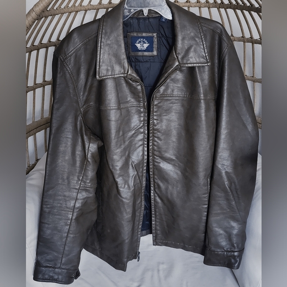 Dockers Other - Dockers Men's Faux Leather Lined Water Resistant Shell Snap Cuffs Pockets Sz XL